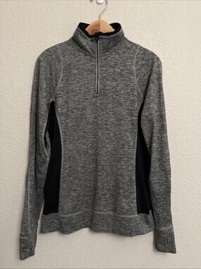 NEW REVA 1/4 Zip Top Pullover Gray Athleisure Layer Lounge Super Soft